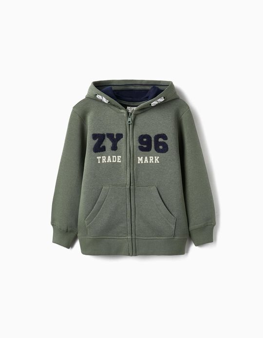 Hooded Jacket with Zipper for Boys 'ZY 96', Green