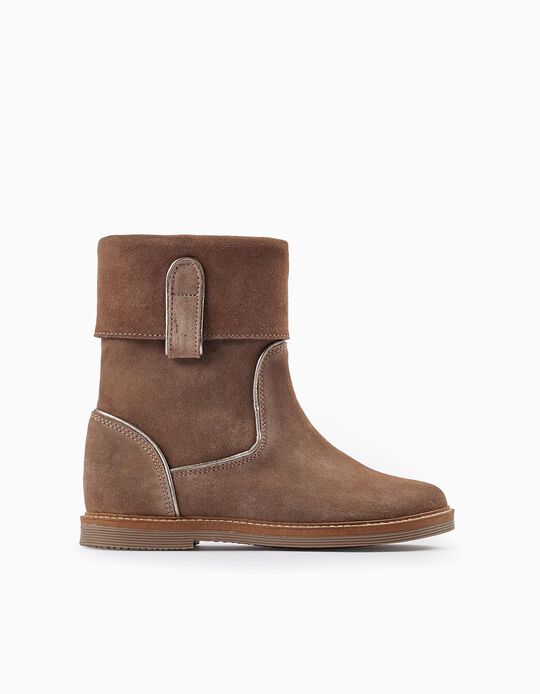 Suede Boots for Girls, Brown