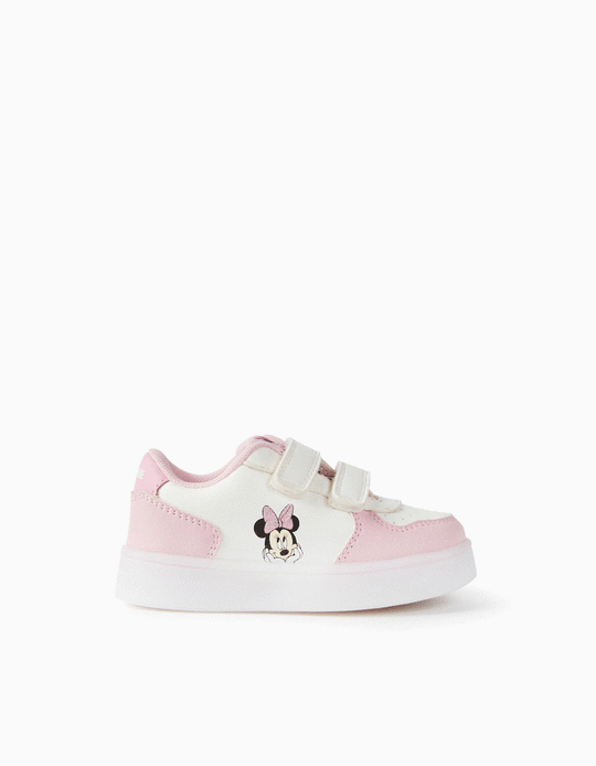 Zapatillas con Luces para Bebé Niña 'Minnie', Blanco/Rosa