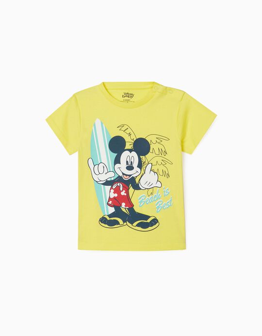 Camiseta para Bebé Niño 'Mickey', Amarilla