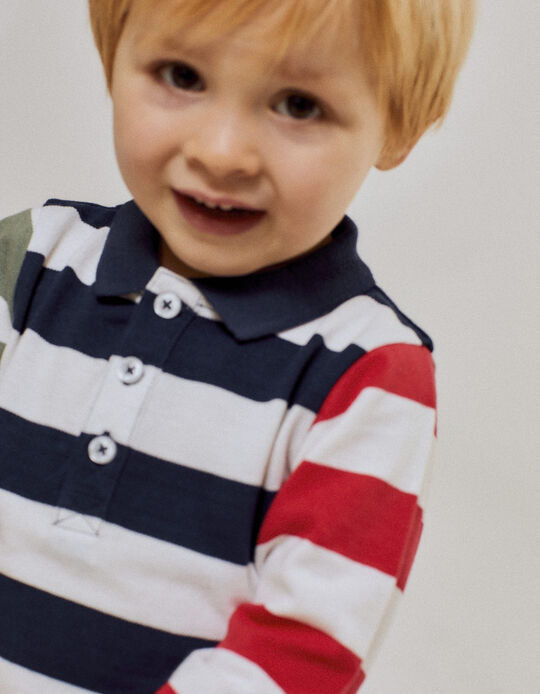 Striped Cotton Polo for Baby Boy, Multicolor