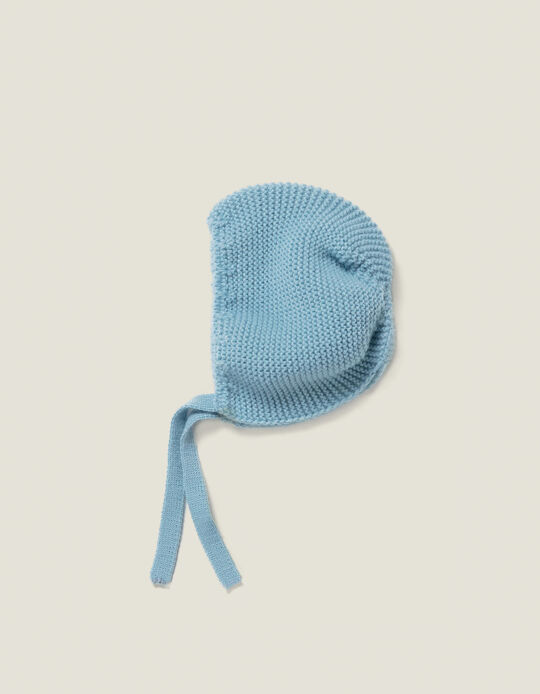 Knitted Beanie for Newborn Baby Boys, Light Blue