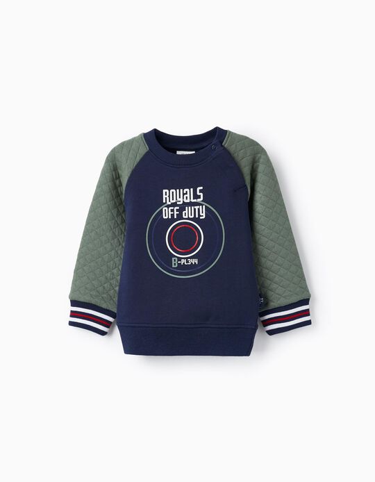 Sweatshirt for Baby Boys 'Royals Off Duty', Dark Blue/Green