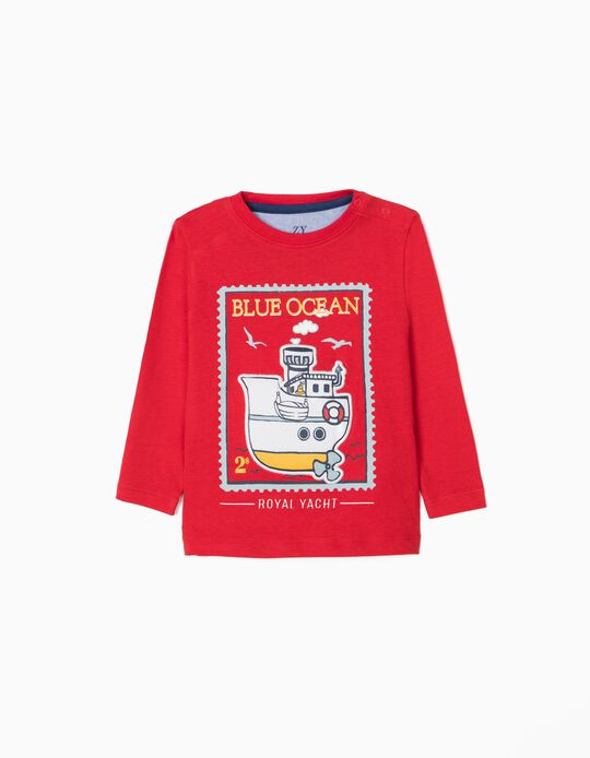 Long Sleeve T-Shirt for Baby Boys 'Blue Ocean', Red