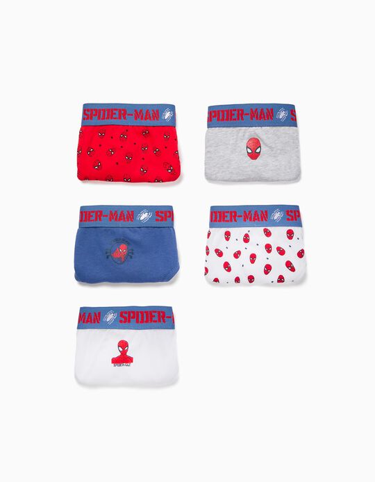 5-Pack Cotton Briefs for Boys 'Spider-Man', Multicoloured