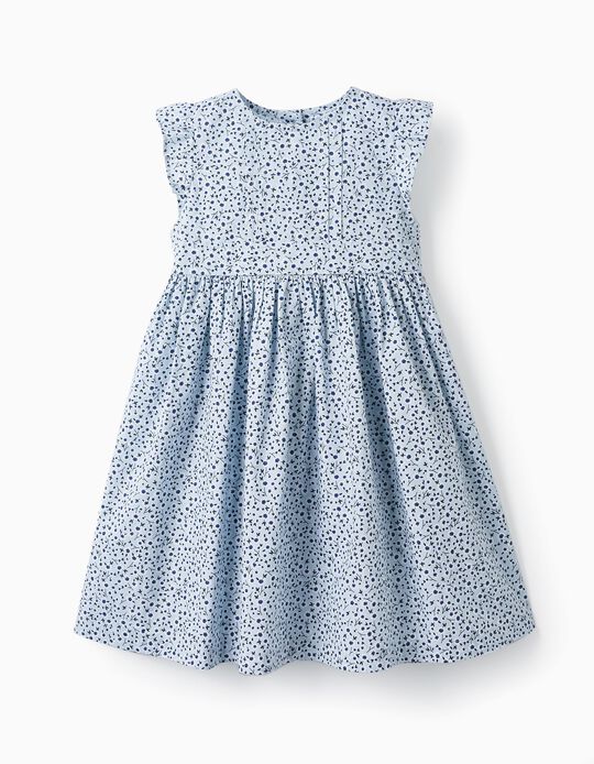 Comprar Online Vestido Floral com Folhos para Menina, Azul Claro