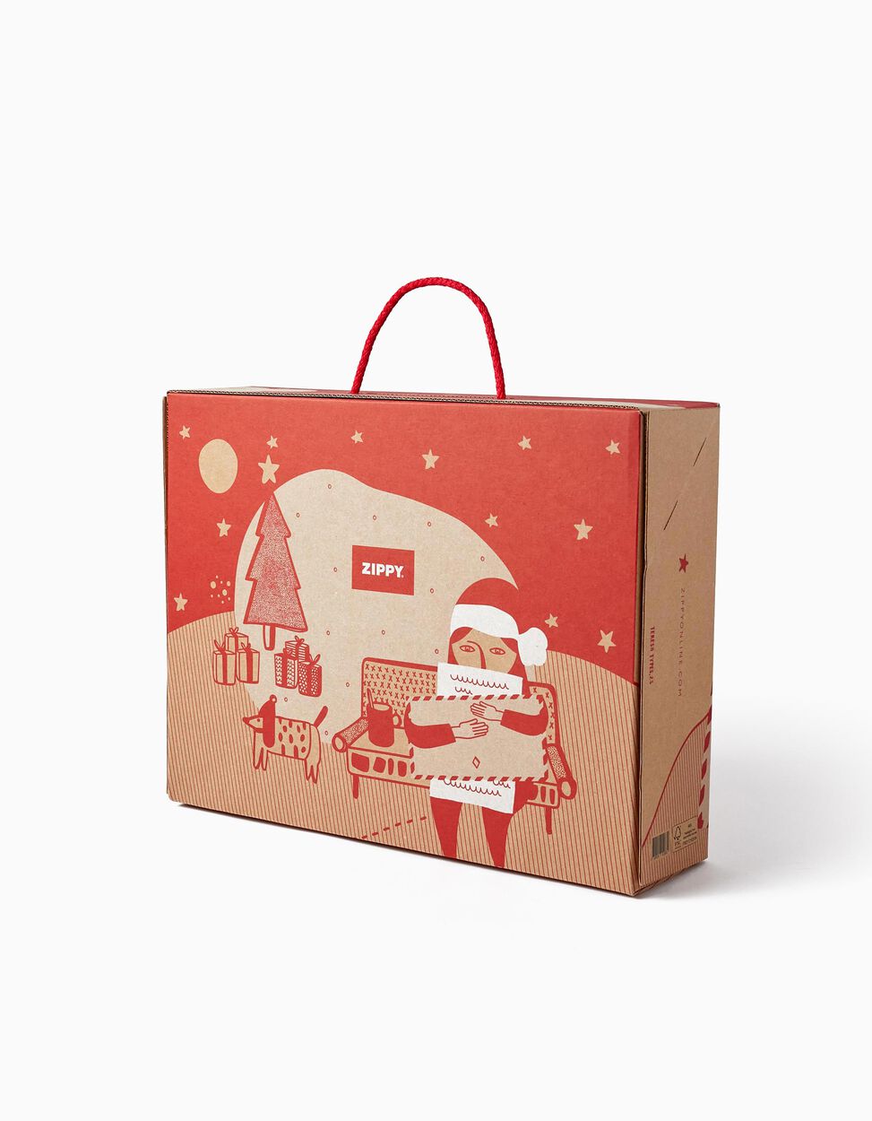 buy.online Caja de Regalo Grande 'ZY - Merry Christmas', Roja