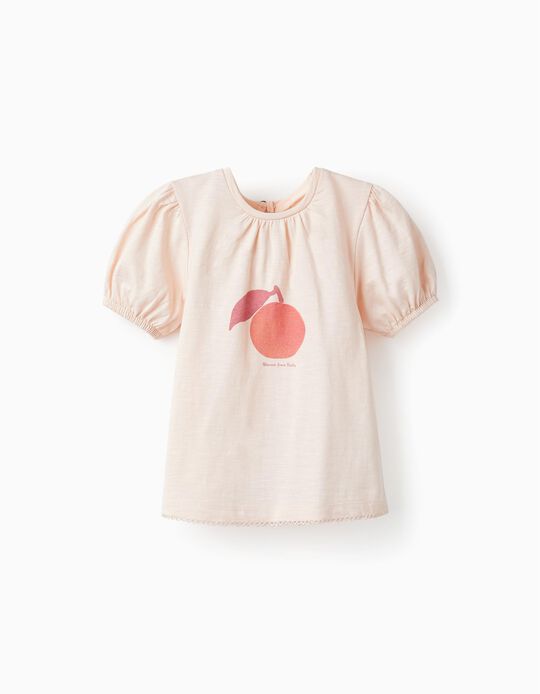 T-Shirt em Algodão para Bebé Menina, Rosa