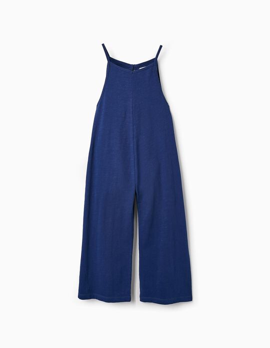 Buy Online Wide Leg Cotton Jumpsuit for Girls, Blue