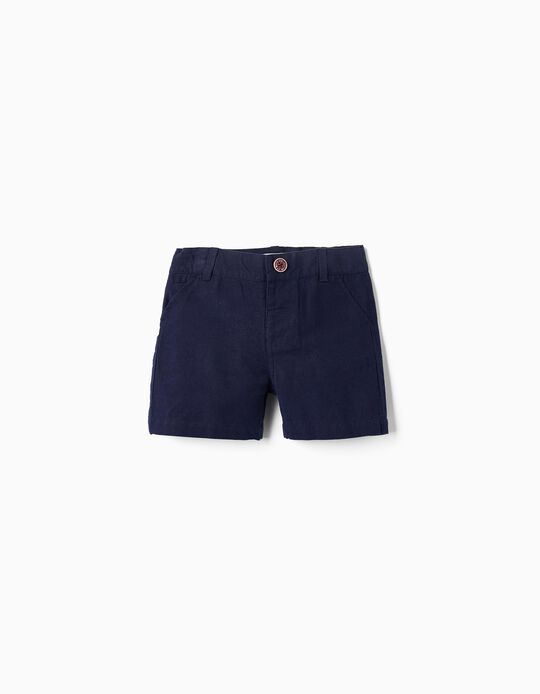 Chino Shorts for Baby Boy, Dark Blue
