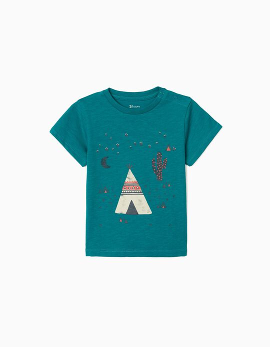 T-Shirt para Bebé Menino 'Night Tent', Verde