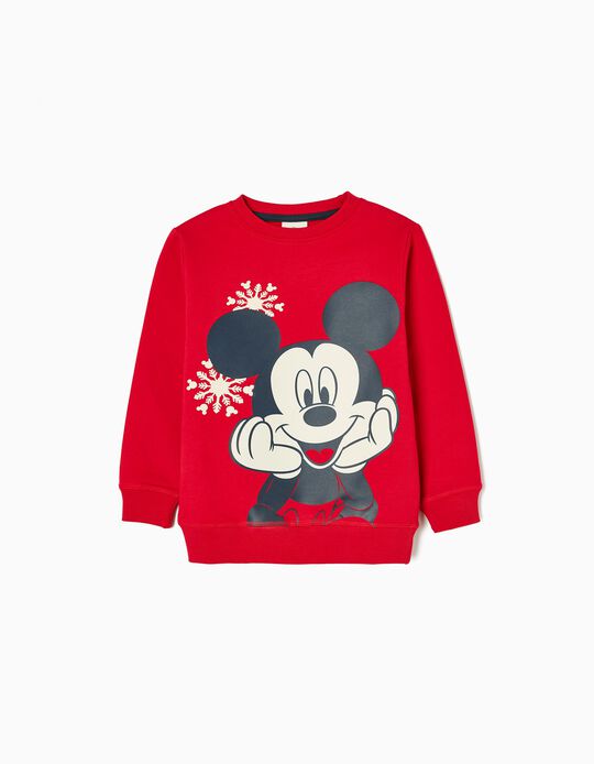Cotton Sweatshirt for Boys 'Mickey', Red