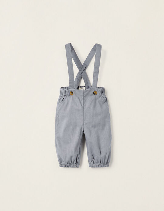 Trousers with Removable Straps for Newborn Boys 'B&S', Blue