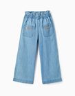 Denim Jeans with Beads for Girls 'Wide Leg', Blue
