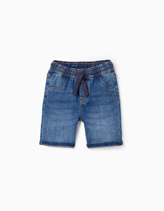 Cotton Denim Shorts for Boys 'Midi', Dark Blue