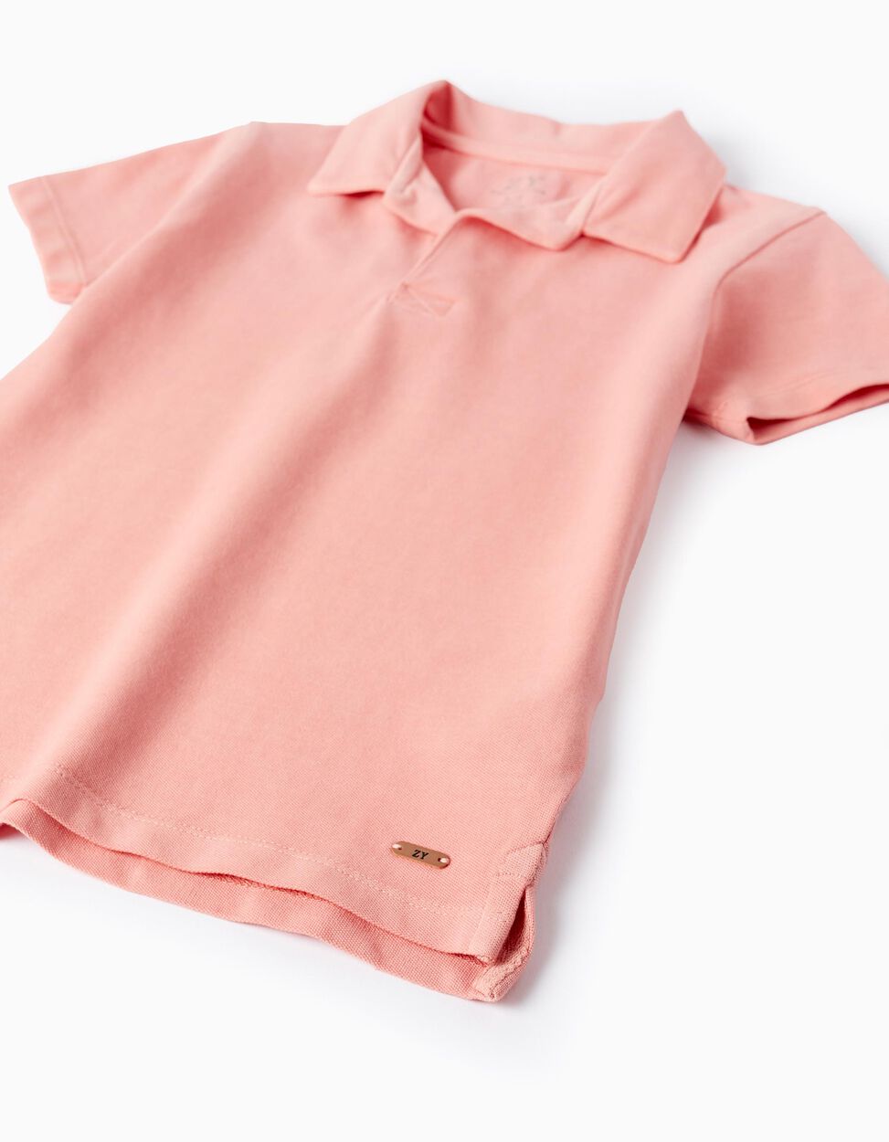 Buy Online Buttonless Cotton Polo for Boys 'B&S', Coral