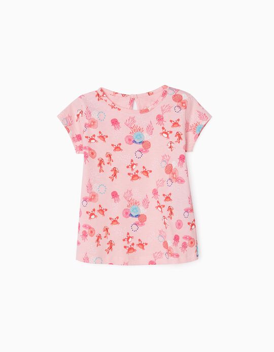 T-Shirt para Bebé Menina 'Underwater', Rosa