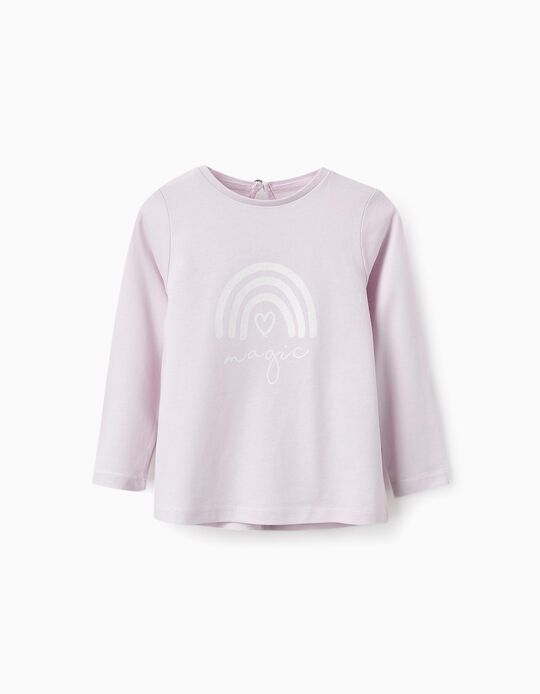 Comprar Online T-shirt de Algodão para Bebé Menina 'Arco-íris', Lilás
