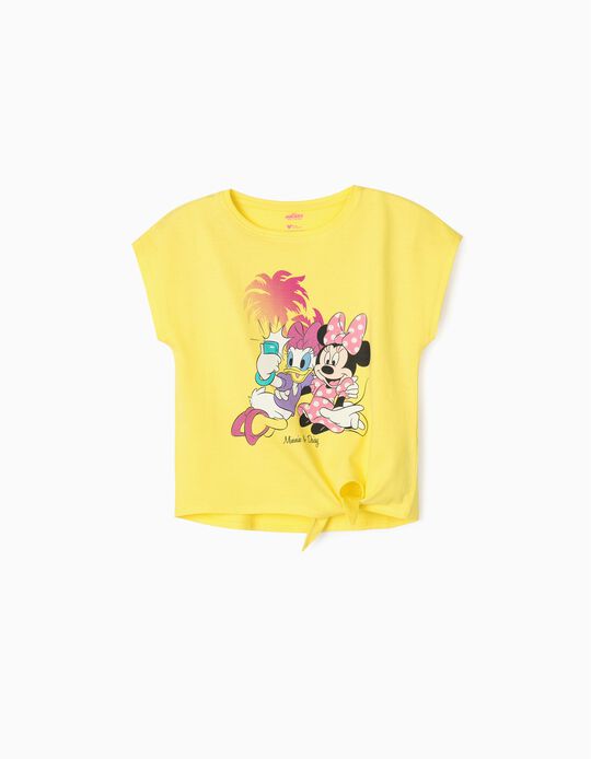 T-Shirt com Nó para Menina 'Minnie & Daisy', Amarelo