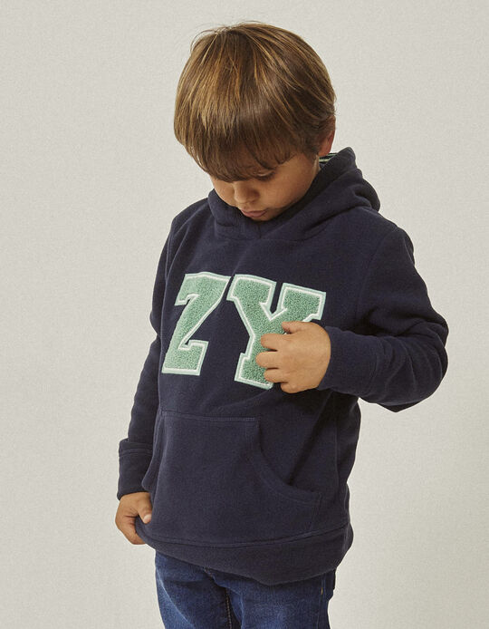 Polar hooded Sweatshirt for Boys 'ZY', Dark Blue