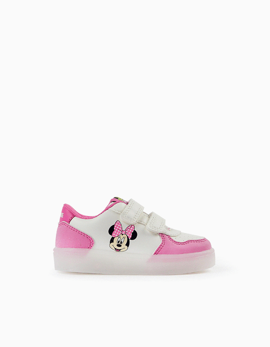 Zapatillas con Luces para Bebé Niña 'Minnie', Rosa/Blanco