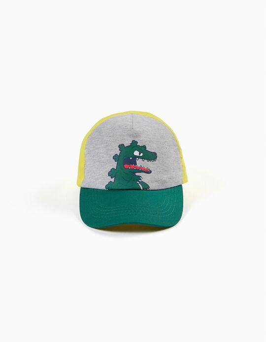 Gorra de Dos Materias para Niño 'Dino', Amarillo/Verde