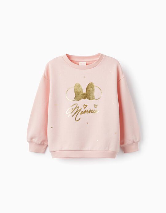 Cotton Sweatshirt for Girls 'Minnie Mouse', Pink/Gold