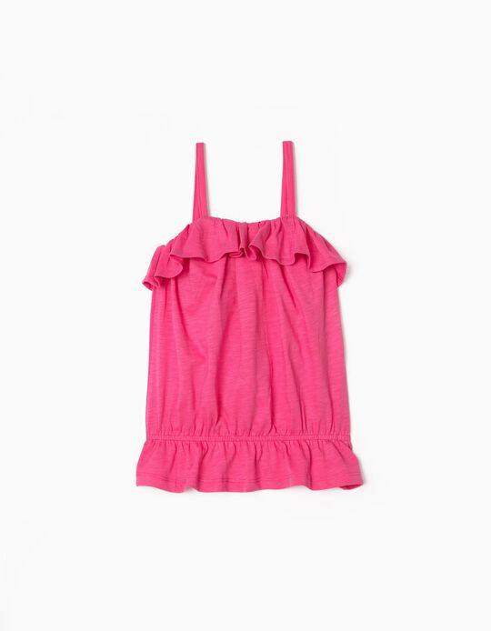 Strappy Top with Ruffles for Girls, Pink