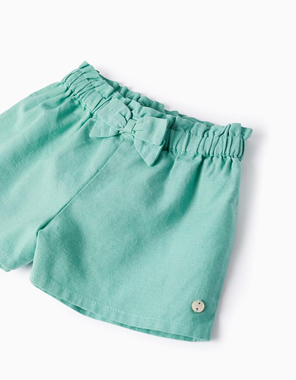 Comprar Online Pantalones cortos con Lino para Bebé Niña 'B&S', Verde