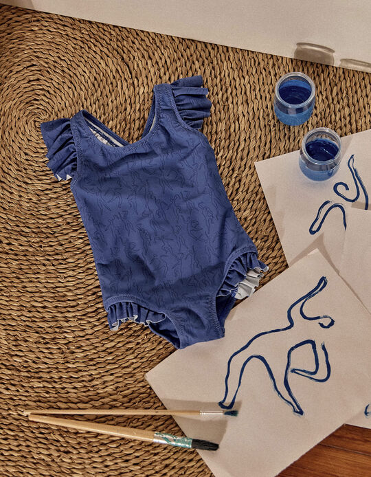 UPF80 Swimsuit for Baby Girls 'You&Me', Blue