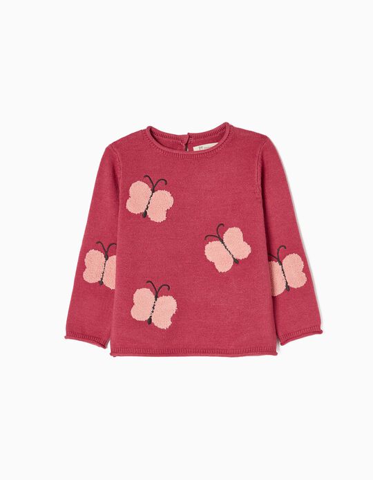 Jumper for Baby Girls 'Butterfly', Pink