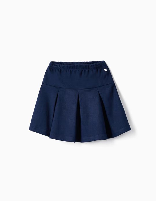 Knitted Skirt for Girls, Dark Blue