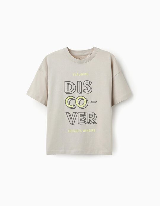 Buy Online Cotton T-shirt for Boys 'Chicago', Beige