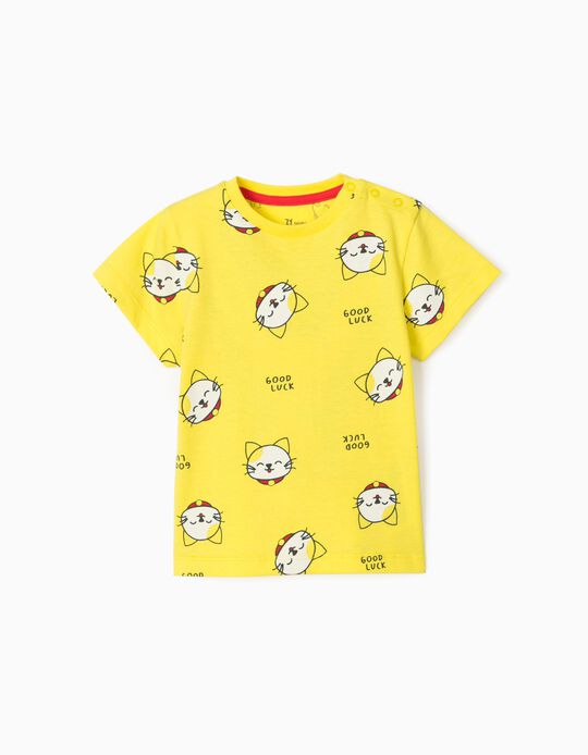 T-Shirt for Baby Boys 'Good Luck', Yellow