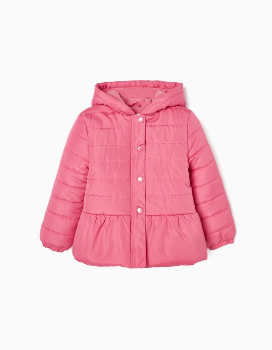 Quilted Jacket with Polar Lining for Girls, Pink