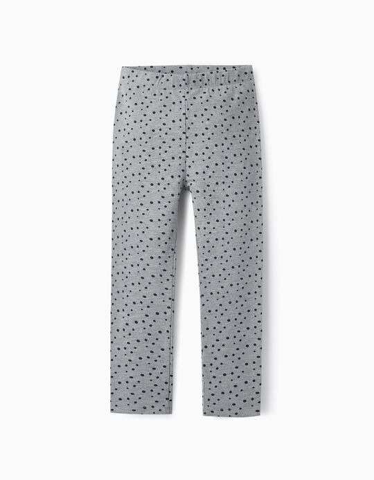 Leggings for Girls 'Polka Dots', Grey