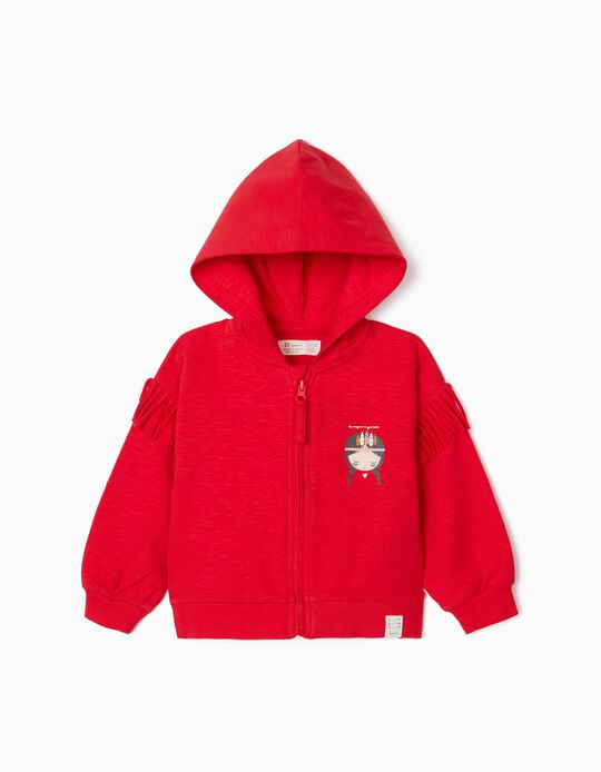 Hooded Jacket for Baby Girls 'Magic', Red