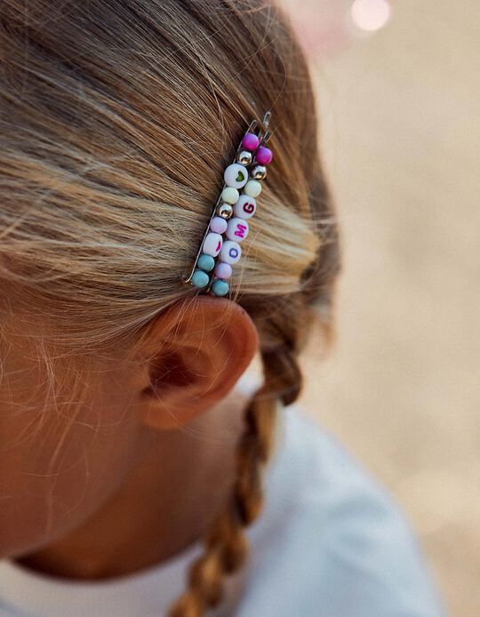 6-Pack Hair Pins for Babies and Girls 'OMG', Multicoloured