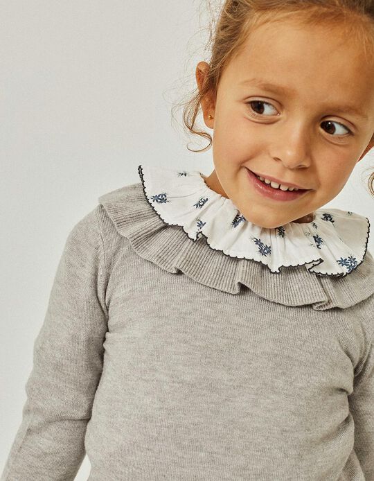 Jumper with Ruffles for Girls, Grey