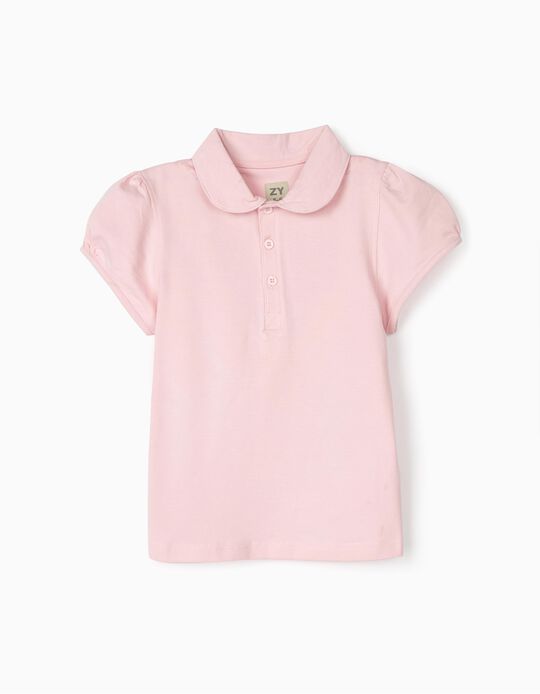 Short Sleeve Polo Shirt for Girls, Pink
