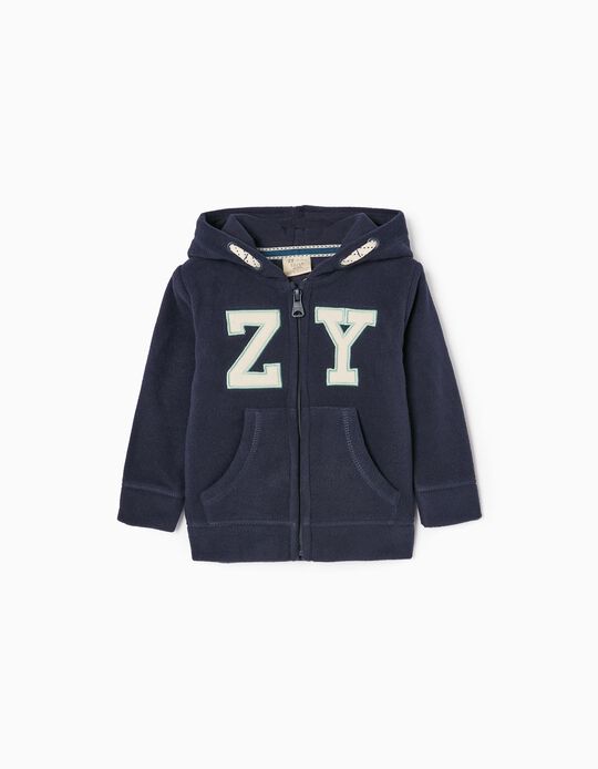 Polar Hooded Jacket for Baby Boys 'ZY', Dark Blue