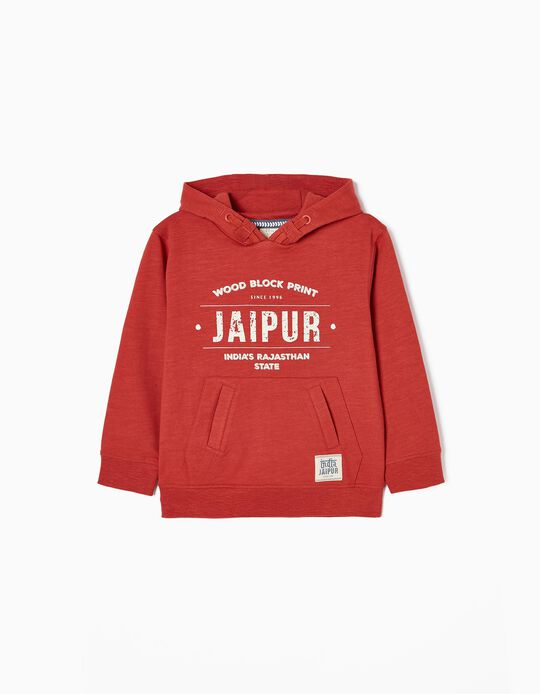 Cotton Sweatshirt with Hood for Boys 'Jaipur', Red
