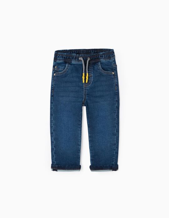Jeans with Elastic Waist for Baby Boys, Dark Blue