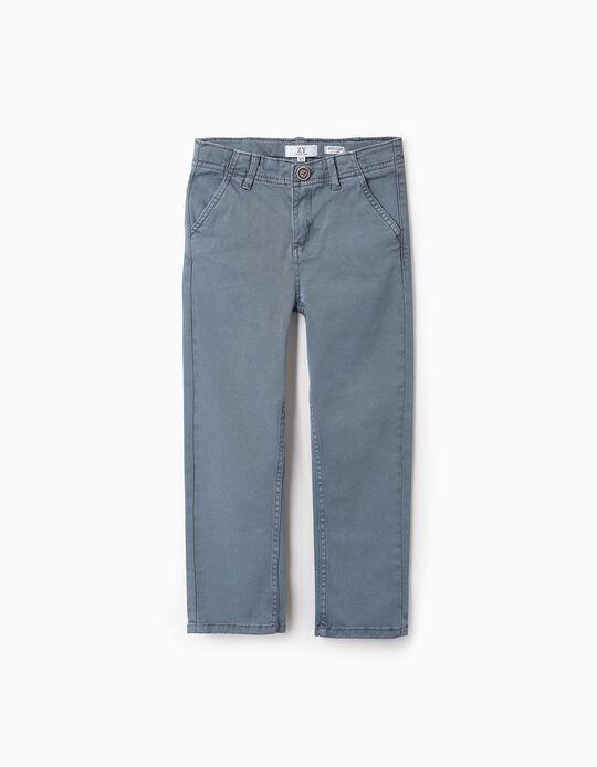 Buy Online Twill Chino Trousers for Boys 'Slim', Blue