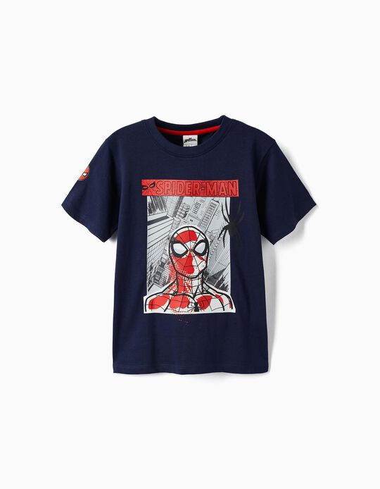 Camiseta de Algodón para Niño 'Spider-Man', Azul Oscuro