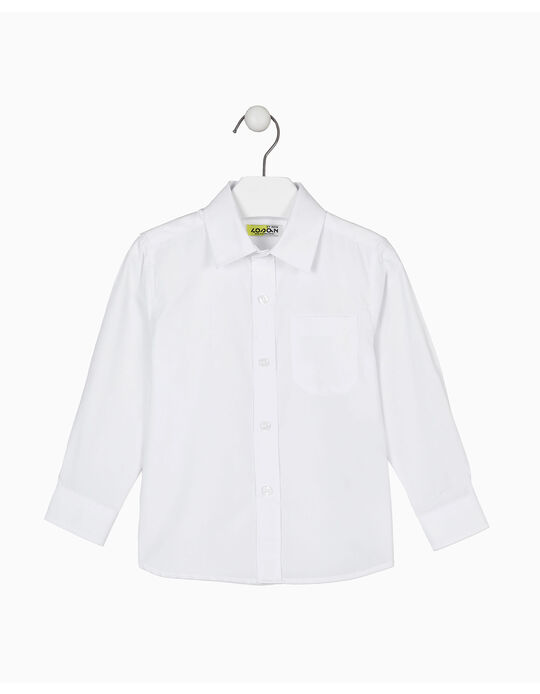 Camisa de Manga Comprida para Menino, Branco