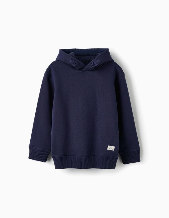 Buy Online Cotton Hooded Sweatshirt for Boys, Dark Blue