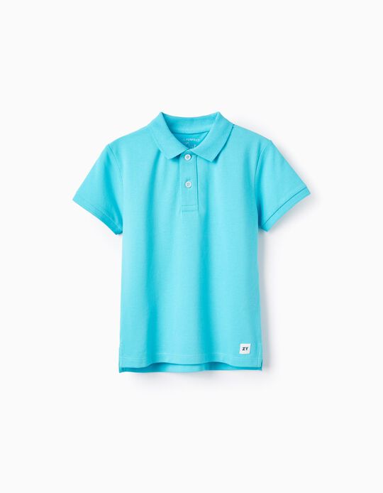 Buy Online Cotton Polo for Boys, Turquoise 