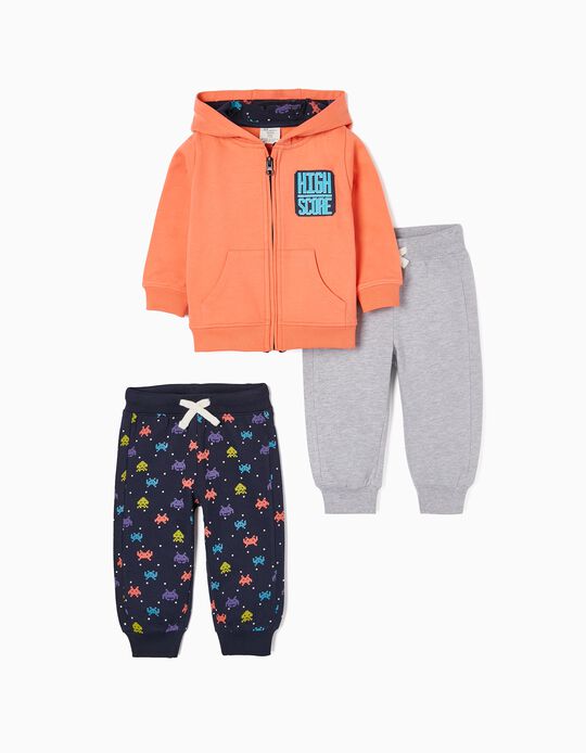 3-Piece Set in Cotton for Baby Boys 'High Score', Multicoloured