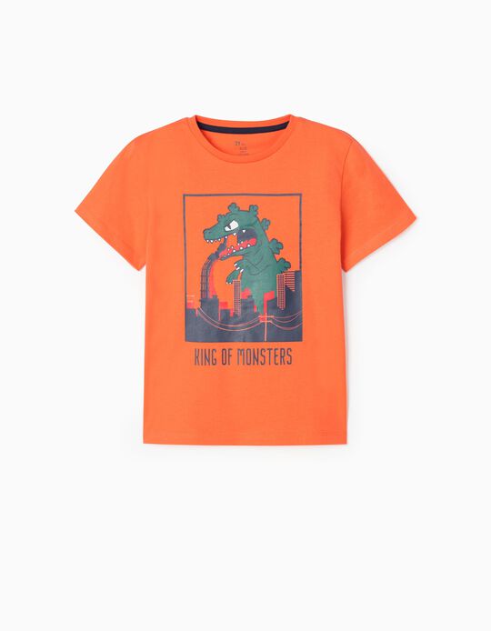 T-Shirt for Boys 'King of Monsters', Orange